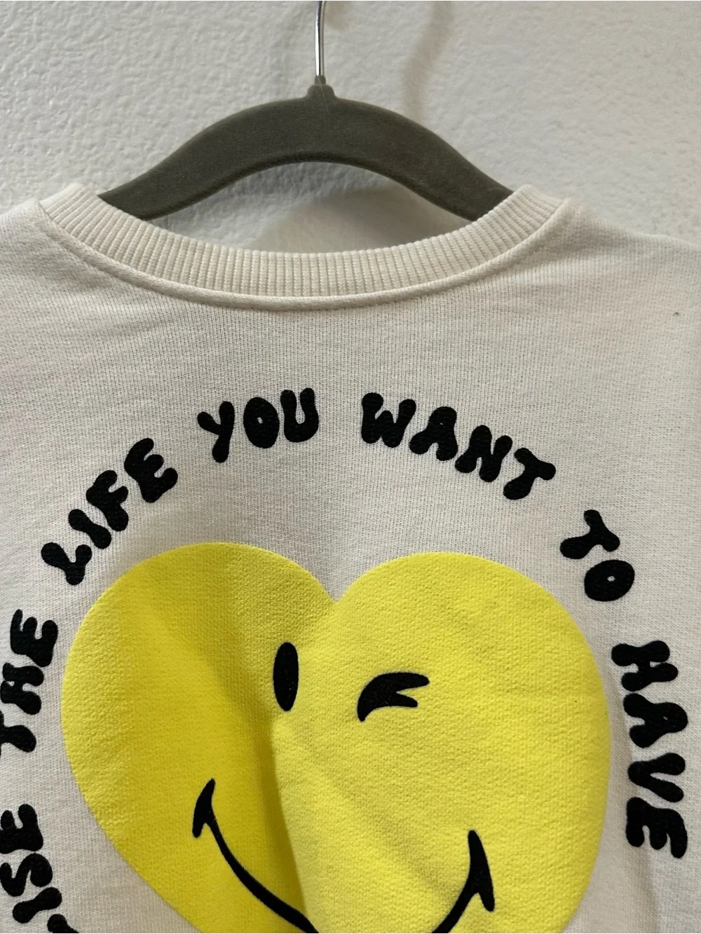 Zara Smiley World "The Life You Want” Toddler Girls Cream Sweatshirt Size 3T - Picture 3 of 10